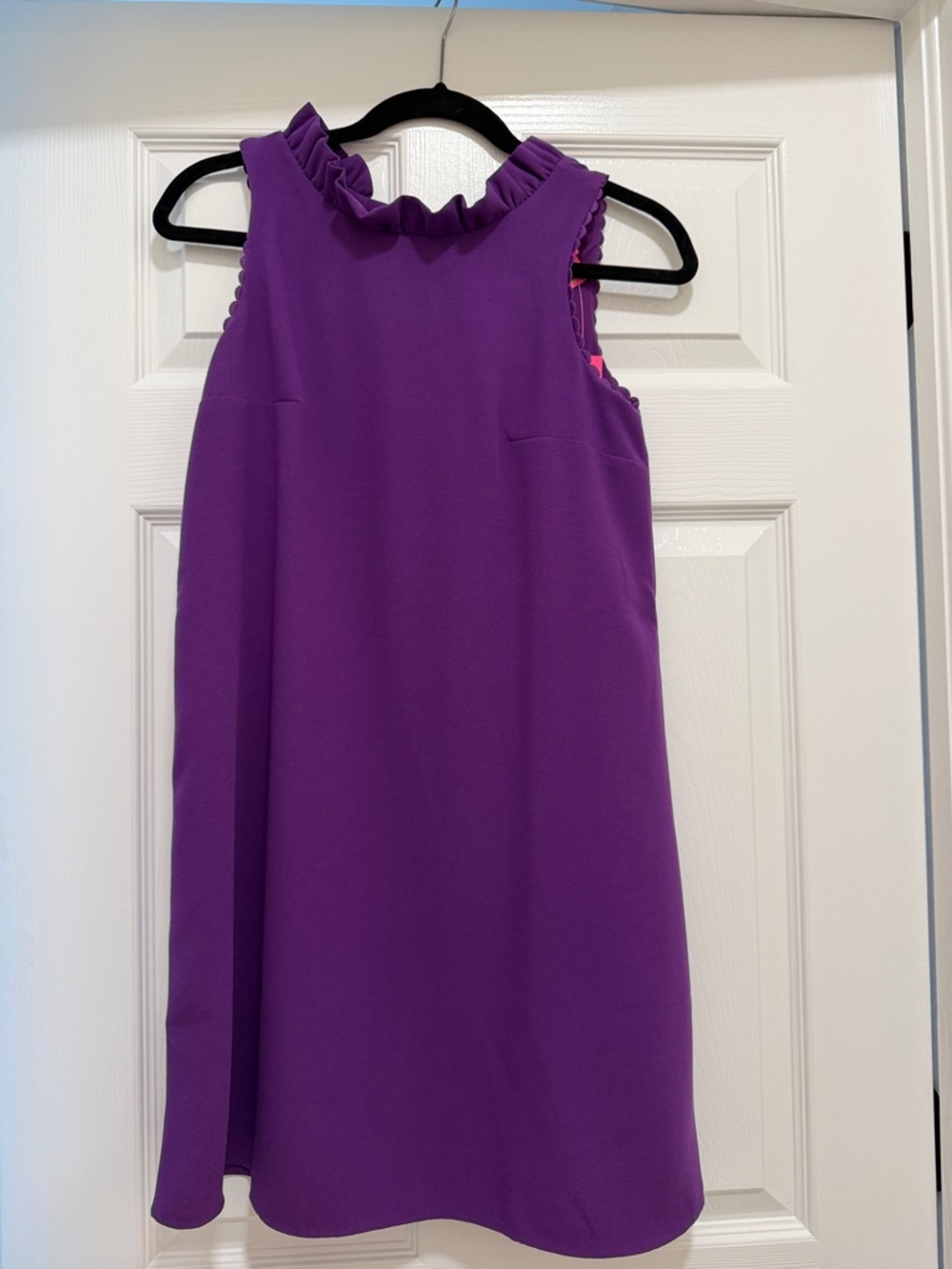 Lilly Pulitzer Allegra Soft Shift Purple Berry Ruffle-Trim Shift Dress